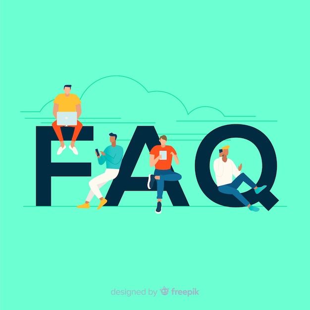 Free Vector faq concept flat background