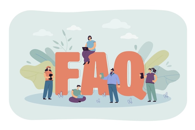 Free Vector faq flat illustration