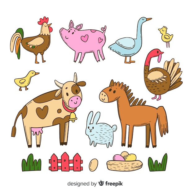 Free Vector farm animal collectio