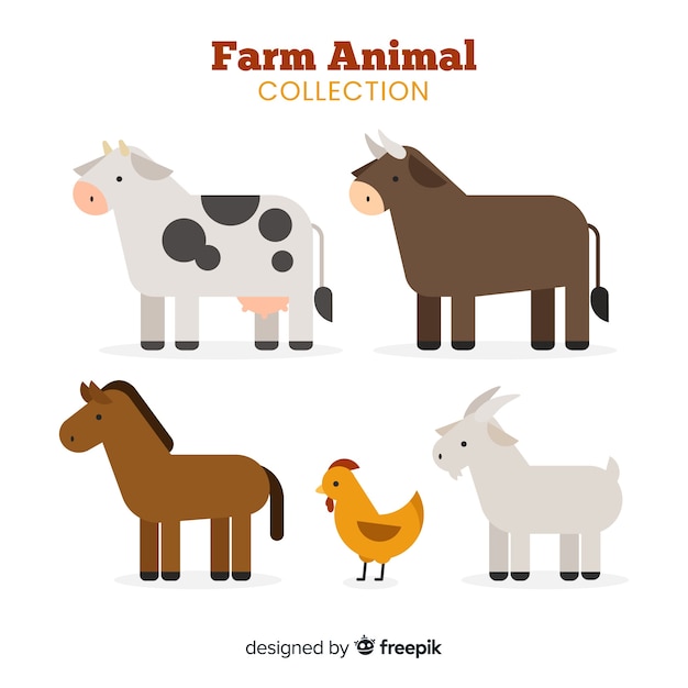 Free Vector farm animal collection