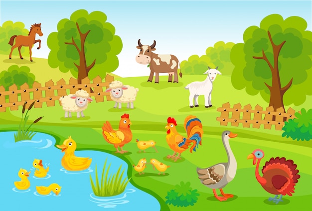 Free Vector farm animals