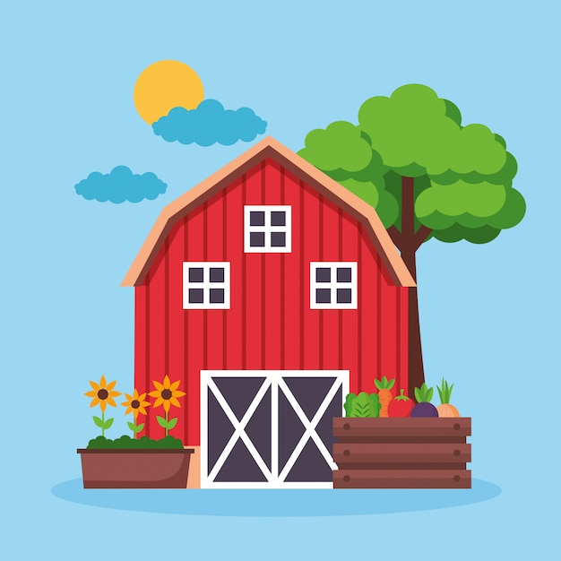 Free vector farm fresh cartoon