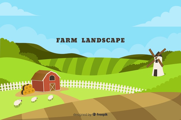 Free vector farm landscape