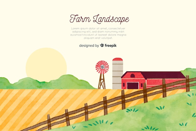 Free Vector farm landscape