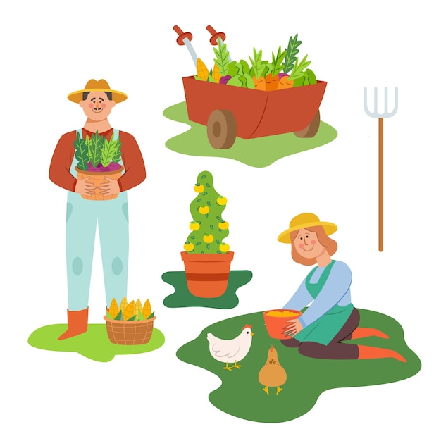 Free vector farmers collection