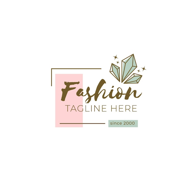 Free vector fashion brand logo template with tagline