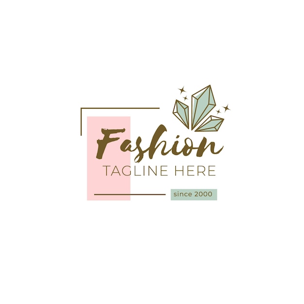 Fashion brand logo template with tagline