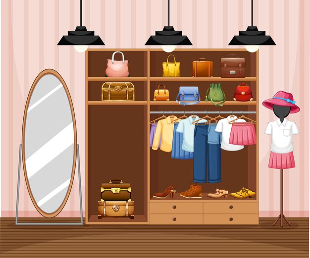 Fashion clothes store background