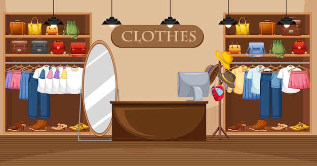 Fashion clothes store illustration