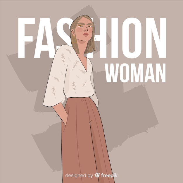 Free vector fashion illustration with female model