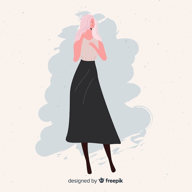 Free vector fashion illustration with female model