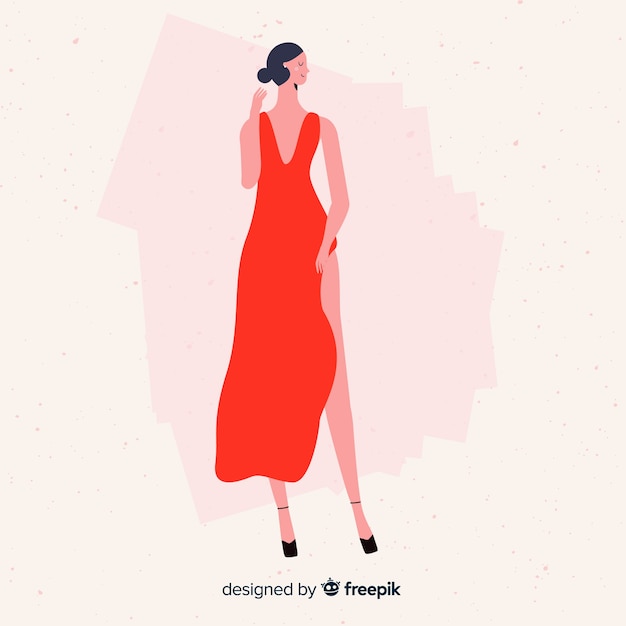 Free vector fashion illustration with female model