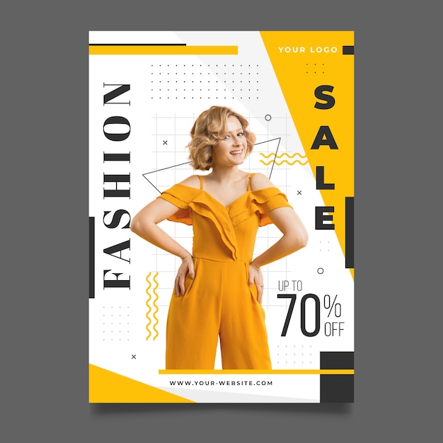 Fashion poster template with photo