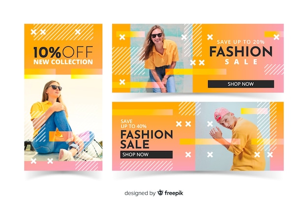 Free vector fashion sale banner collection