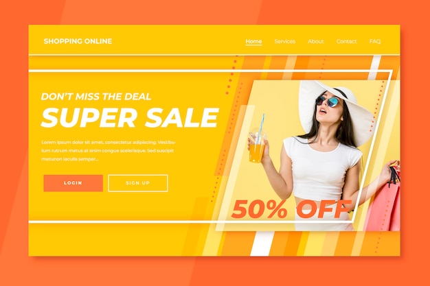 Free vector fashion sale landing page