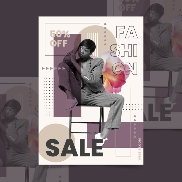 Fashion sale poster template