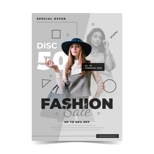 Fashion sale template with model