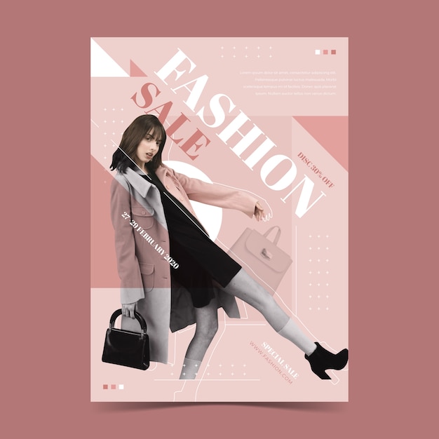 Free vector fashion sale with model concept