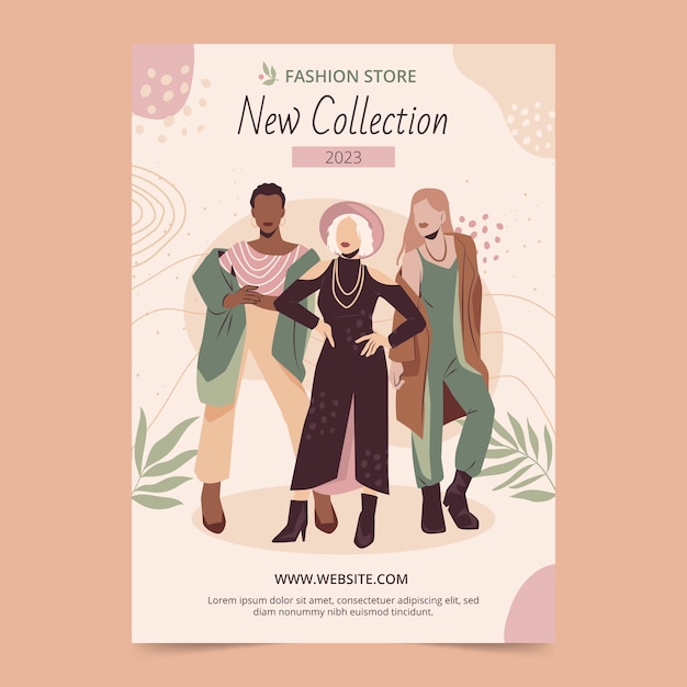 Free Vector fashion and style vertical poster template