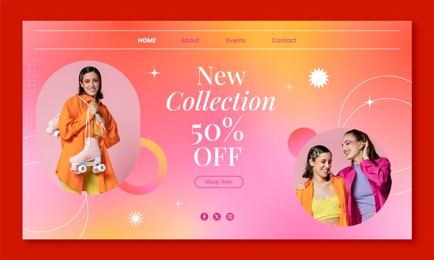 Fashion trends landing page template