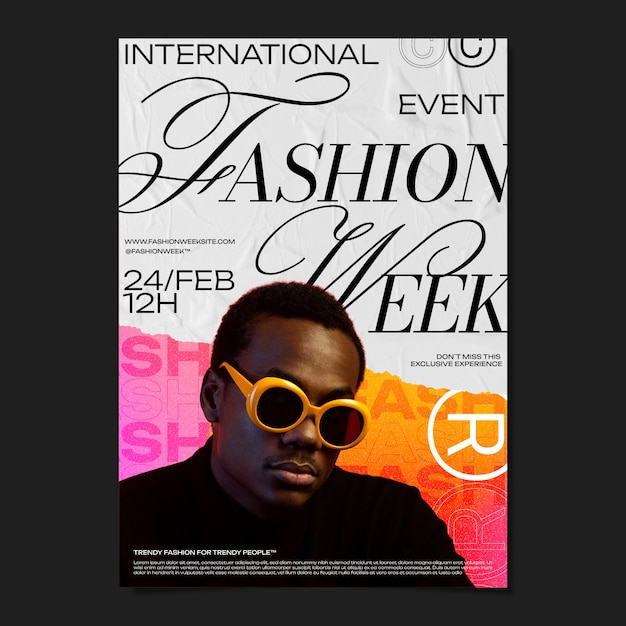 Free vector fashion week  poster template
