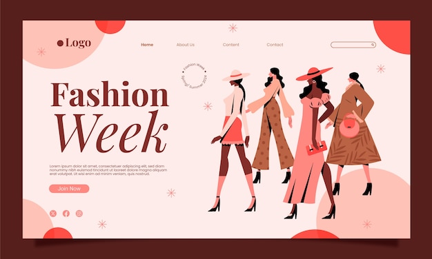 Free vector fashion week template design