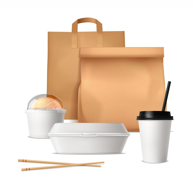 Free Vector fast food packages