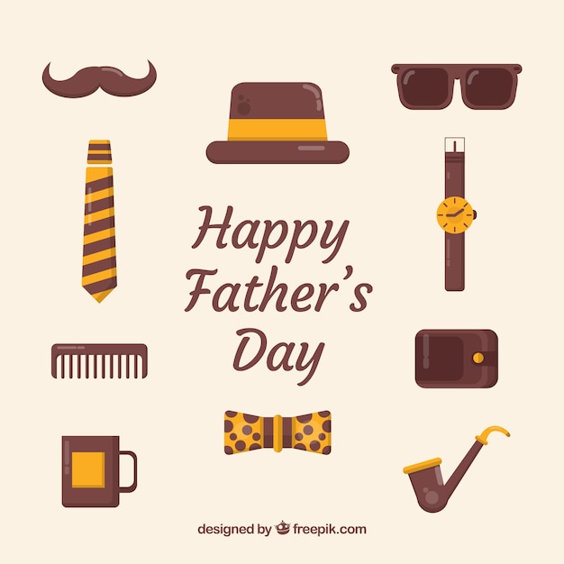 Free Vector father's day background with different elements