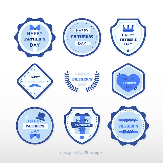 Free Vector father's day label collection