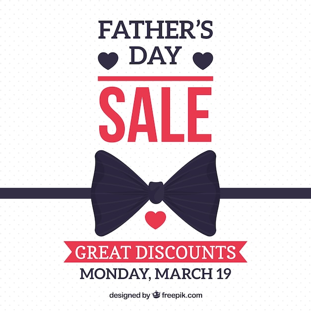 Free Vector father's day sale background with bow tie