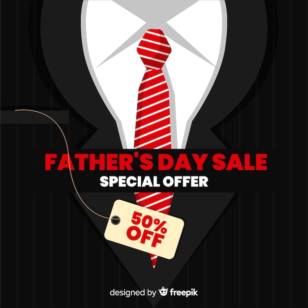 Free Vector father's day sales background