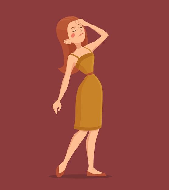 Free vector fatigue woman illustration