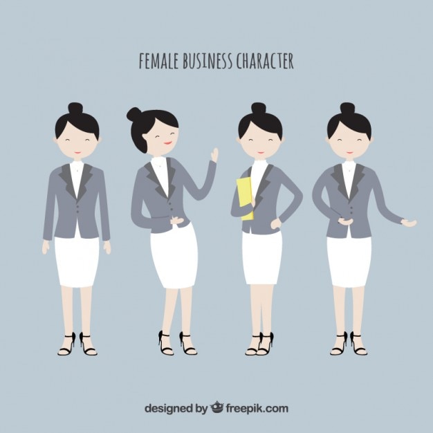 Free Vector female business characters collection