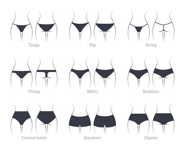 Free Vector female panties set on white