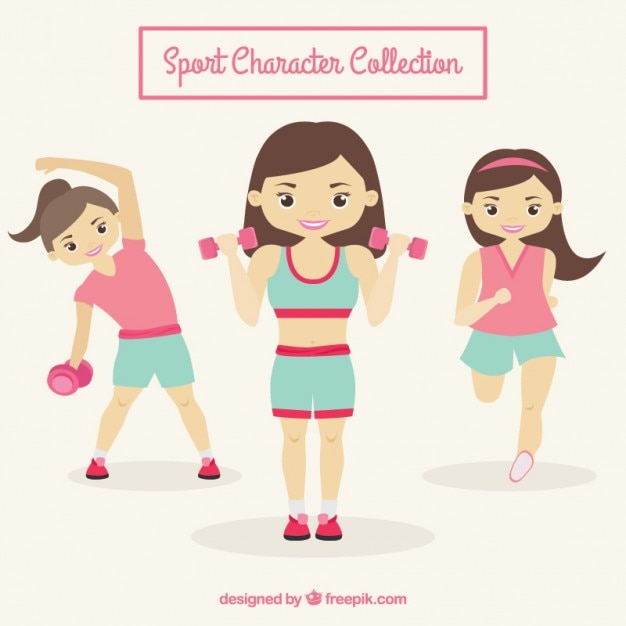 Free Vector female sport character collection