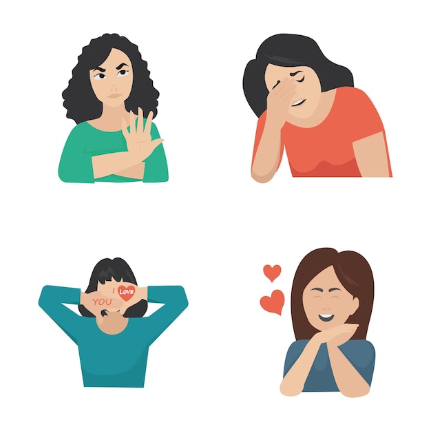 Free Vector female stickers