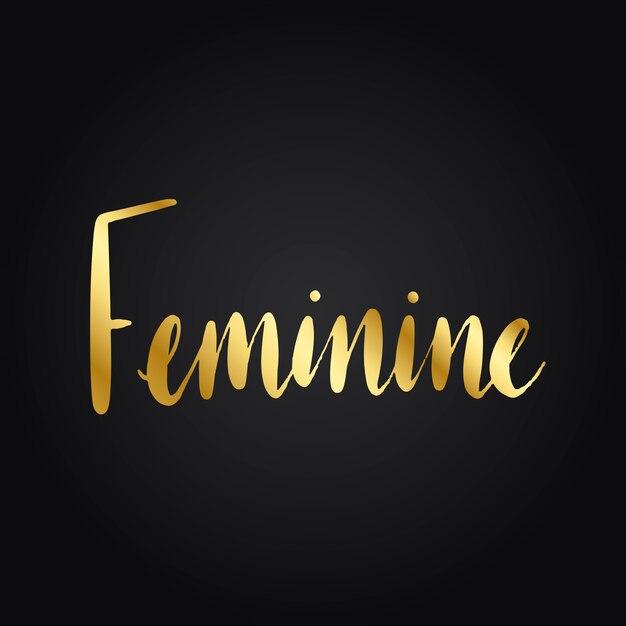 Feminine word typography style vector