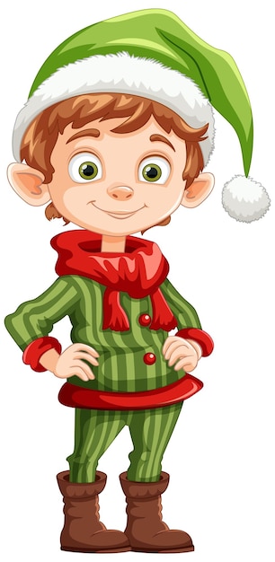 Free Vector festive elf ready for christmas cheer