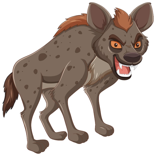 Free Vector fierce cartoon hyena on prowl