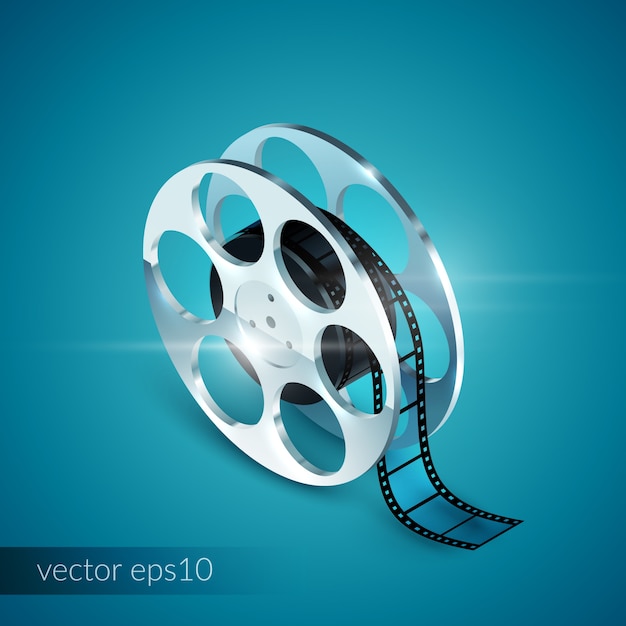 Free Vector film reel realistic