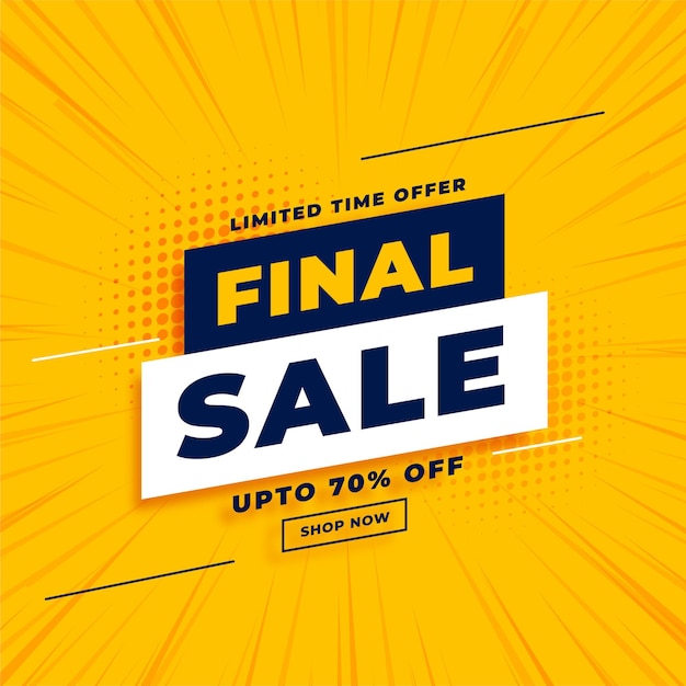 Free Vector final sale yellow  with offer details