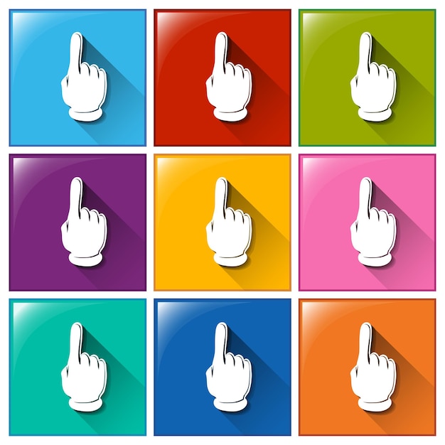 Free Vector finger pointing upward icons