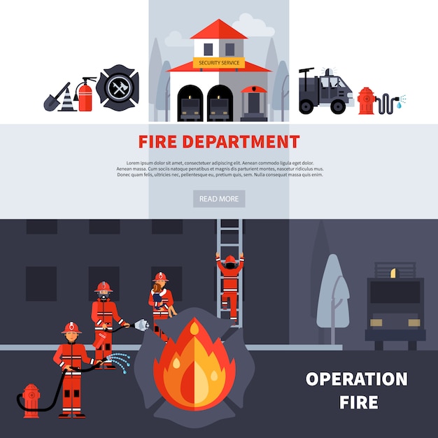 Free Vector fire department banners