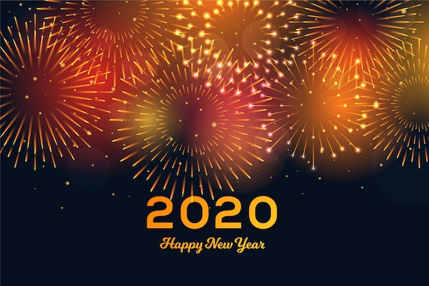 Fireworks new year 2020 background