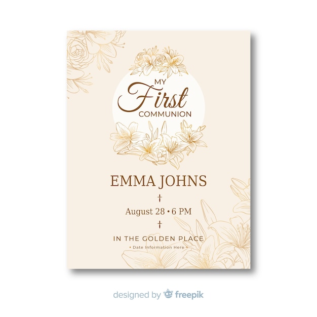 First communion invitation template 