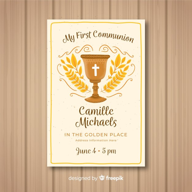 First communion invitation template 