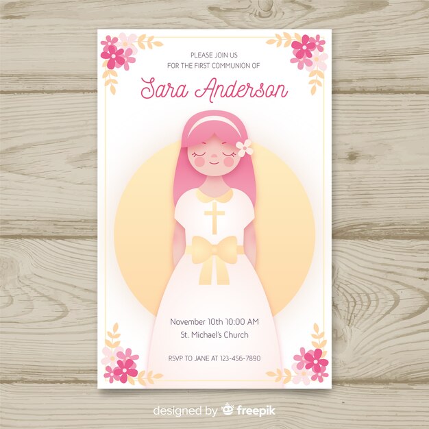 First communion invitation template