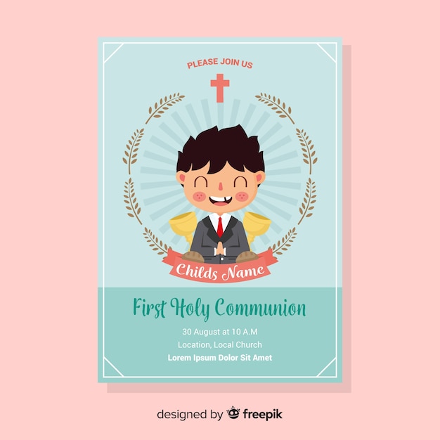 First communion invitation template