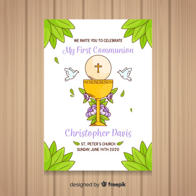 First communion invitation template