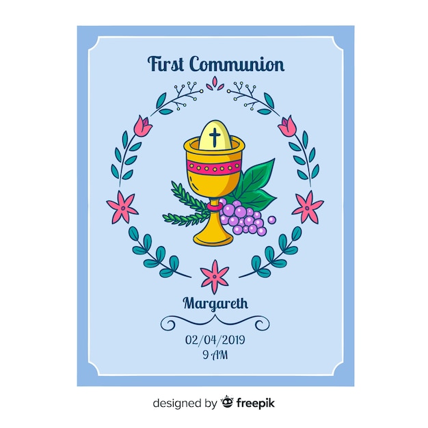 First communion invitation template